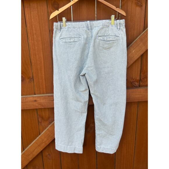 FRAME Le Tomboy Buttonfly Trouser in Bleached Stripe Size 28 - Picture 6 of 9